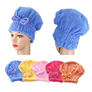 Microfibre Quick Hair Drying Bath Towel Spa Bowknot Wrap Towels Cap Bathroom Accessories Bonnets for Women Designer Shower Caps