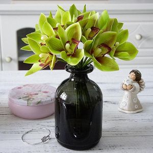 Flores decorativas grinaldas 4pcs/pacote orquídea de látex branco decoração de mesa de jantar artificial falsa decoração de quarto indie flores artificialesdeco