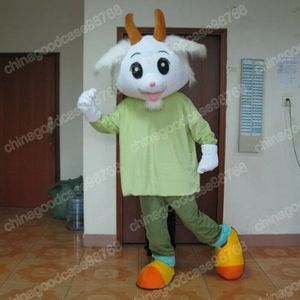 Performance White Goat Mascot Costume Halloween Christmas Fancy Party Dress Cartoon Character Outfit Suit Carnival Unisex Adults Outfit