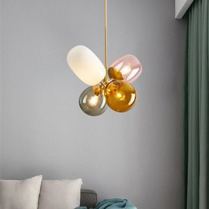 Pendant Lamps Nordic Lights Modern Colorful Glass Hanging For Living Room Bedroom Dining Home Study Bar Decor E27 FixturesPendant