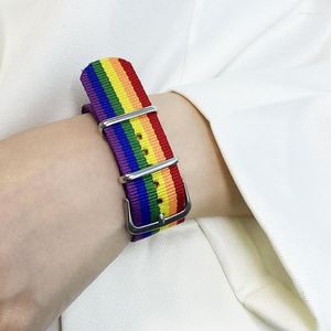 Link Chain Nepal Rainbow Lesbians Gays Bisexuals Transgender Armband för kvinnor flickor stolt vävda flätade män par vänskap smycken int