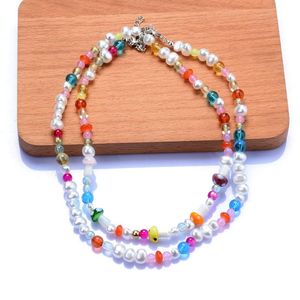 Chokers Fashion Irregular Acrylic Beads Pearls Handmade Necklaces Women Jewelry Kids DIY Statement Charm Necklace AccessoriesChokers