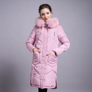 高品質の冬のジャケットレディースファーカラー濃厚な温かい綿パッド入り女性のための冬のジャケットコート女性201027