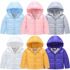 Keep Warm Winter Jacket For Boys And Girls 2021 New Thick Hooded Girls Windbreaker Jacket Children Outerwear Clothing J220718