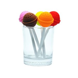 Lollipop Shape Infuser Silicon Tea Leaf Strainer Loose Coffee Tools Herbal Spice Filter Diffuser