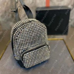 Zaino di design mini borsetta diamante borsa grande donna zaino in pelle cristallo piccoli uomini borsa a tracolla borsa da scuola zaini per laptop lady Dicky0750