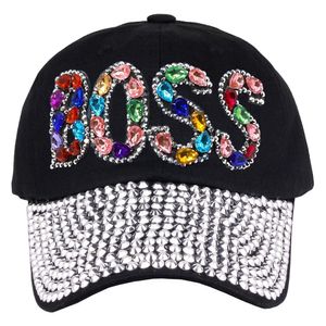 New Outdoor Sport Baseball Cap Spring Summer Fashion BOSS Letters Bling Adjustable Men Women Caps Fashion Hip Hop Hat BBA13399