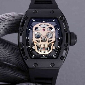 Watches Wristwatch Designer Luxury Mens Mechanics Watch Richa Milles Men's RM052 Skull Series med original importerad automatisk kedja Up Mac