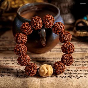 Beaded Strands Big Bodhi Hand String Men's Literary And Game Boutique Zhaocai Fuxin Bracelet Six 6-petal Original Seed Natural Bu Inte22