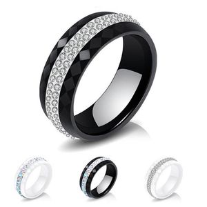 Pierścienie klastra Modyle 2022 Cuubic Criconia Wedding Pierdzież dla kobiet Hiqh Jakość czarno -biała ceramiczna modna biżuteria prezentowy Clu