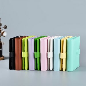 A6 Faux Leather Notebook Binder Bundle 6 Ring Binder 14 Color Spiral Notepads Without Inside Page Planner Office School Supplies A12