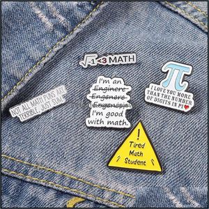 Pins Brooches Jewelry European Math Triangle Letter Series Students Cartoon Geometric Alloy Letters Lapel Pins Unisex Mathematics Schoolbag