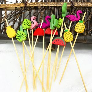 Bar Narzędzia Koktajl Picks Handmade Naturalne bambusowe wykałaczki do napojów Przekąski Przekąski Skewers Sticks Party Supplies KDJK2204