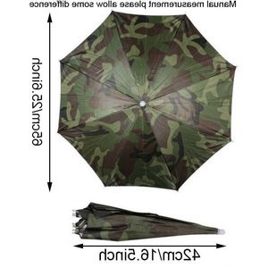 Cappello di ombrello portatile pieghevole pieghevole per esterni per esterni impermeabili in campeggio da pesca da golf giardinaggio da giardinaggio camouflage cappelli da spiaggia per le mani paraplu hoed