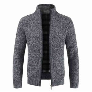 Mężczyźni Autumn Grube Fashion Business Casual Swetan Cardigan Men Brand Slim Fit Knitwear Empear Warm Winter Sweater Jumper Men 210804