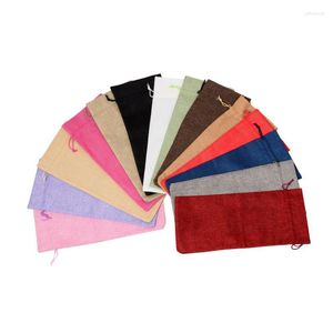 Gift Wrap 10pcs/lot Drawstring Linen Cloth Multi Color Wine Bottle Decorative Bag Fashion Digital 15x38cm Banquet Els Are