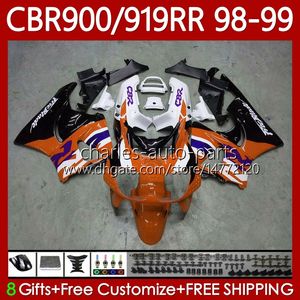 Корпус OEM для Honda CBR900RR CBR919RR CBR 919RR 900RR 98 99 CBR 919RR 900RR 98 99 CBR 917NO.174 CBR919 CBR900 RR CBR Оранжевый черный 900 919 RR CC 1998 1999 900CC 919CC 1998-1999