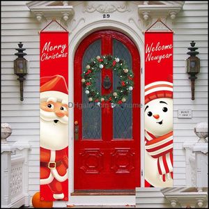 Christmas Decorations Festive Party Supplies Home Garden New Couplet Red And Black Lattice Door Hanging Curt Dh5Py