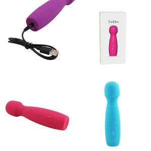 Nxy Vibratoren USB-Aufladung Komplettpaket Kleber Av Stick Weibliches Masturbationsgerät Erwachsene Sexprodukte 220514