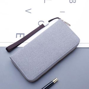 Wallets Canvas Wallet Men Black/gray Long Purse Male Cellphone Bag Zipper Business Card Holder Case Money 17 PositionWallets