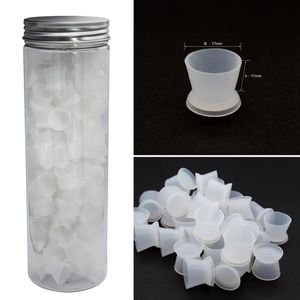 Wholesale small ink caps for sale - Group buy 100pcs Box Small White Color Silicone Tattoo Ink Cups Pigment Cap with Base Size L Size S Tattoo accesories275K