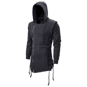 Autumn Men Hoodies Sweatshirts Casual Solid Long Sleeve Hoodie Slim Fit Dark Hooded Loose Jacket Coats 220812
