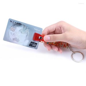 Keychains Acryl Debit Holder Contactvrije kaart KeyChain met Hair Ball Business Key Ring Fred22