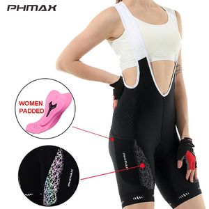 Motorcycle Apparel Women Cycling Bib Shorts Quick Dry Mountain Bike Tights With Pockets Pink Competitive Sponge Padded ShortsMotorcycle Moto