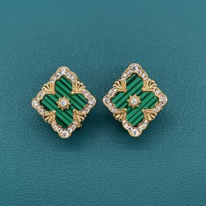 S925 Silver Needle Luxury Clover Designer Stud Earrings for Women 18K Gold Shell Fashion Palace Style Earings Earring Clip on Ear Rings Party Jewelry Gift