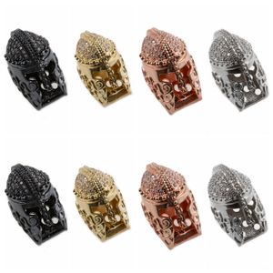 Perline spaziali per casco da cavaliere per gioielli Bracciale fai-da-te Creazione di moda Metallo Ottone Micro pavimenta Cristallo Geometria Lega CZ Accessori strass