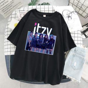 Damen T-Shirt Damen ITZY T-Shirts Modal Weiche Kleidung Fans Tops Kurzarm Kpop Weiß Koreanischer Stil T-Shirt Hip HopDamen Bery22
