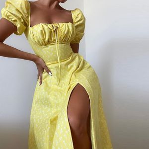 Rendas Vestidos De Designer Para As Mulheres venda por atacado-Vestidos florais de um ombro feminino feminino mangas de mangas de fenda alta de alta saia longa