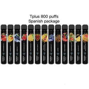 Orijinal Tek Kullanımlık Vape 800 Puffs E Sigara İspanyol Paketi TPD Sertifikasyonu