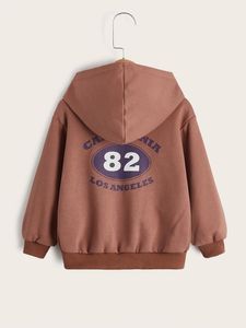 Toddler Boys Letter Graphic Zipper Up Hoodie SHE