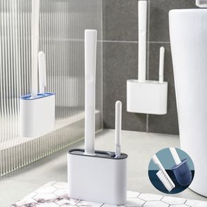 GURET TPR Toilet Brush Wall-Mounted Silicone With Holder Drainable Cleaning Tools Home Bathroom Accessories Sets 220511