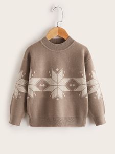 Maglione a spalla scesa con stampa geometrica per bambino bambino SHE