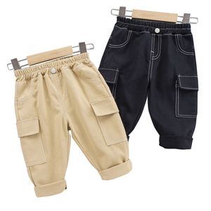 Pantaloni da ragazzo per bambini Pantaloni sportivi tinta unita per tasche per ragazzi Pantaloni per bambini Stile casual Vestiti da ragazzo 210412
