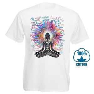 Koszulki męskie Koszulki Namaste Budda Kwiaty Pozytywne Cytaty Kolor Eksplozja Moda Bawełna Slim Fit Top Solid Color Company T Shirt
