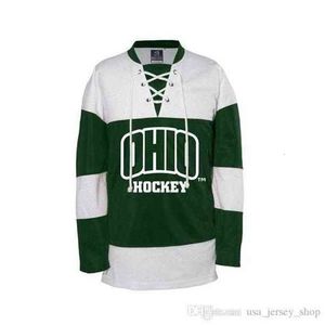 CeUf Custom Men's Ohio Bobcats #16 hartman #11 harris #10 lubin hockey jerseys mens stitched college hockey jersey hight quality