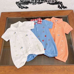 Designer Newborn Clothes Romper Luxury Brand Baby Jumpsuit Cute Cotton Toddler Boys Girls Rompers Short Sleeve Infant Bodysuits G220609