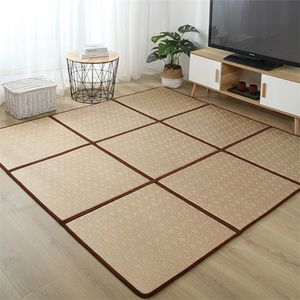 Tapete dobrável do chão de vime de choque Sala de estar de estar de dormir Rattan Rattan Japanese Tatami Pad Pad Summer Baby Play Mat NONSLIP 200925