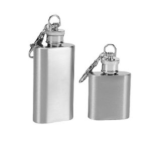 Portable 1oz 2oz Mini Stainless Steel Hip Flasks Wine Keychains Mens Key Rings Outdoor Travel Sports Accessories