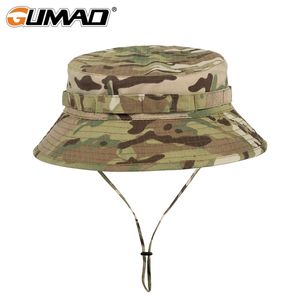 Breathable Tactical Fishing Sun Hat Camouflage Military Adjustable Bucket Hats Hiking Hunting Sports Sunproof Men Panama Cap 220813