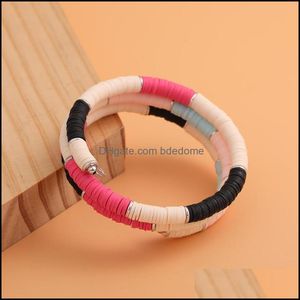 Bangle Bracelets Jewelry Mticolor Polymer Clay Disc Beads Cuff Bangles For Women Men Fashion Bohemia Adjustable Summer Beach Party Drop Deli