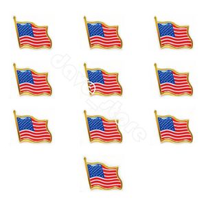 Brosche mit US-amerikanischer Flagge, Mini-USA-Abzeichen, Pins, Gepäck, dekorative Brosche, 10 Stück/Lot