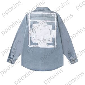 OFFS Мужская куртка осень и зима Новый творческий эскиз Arrow Print Denim Женский пакет