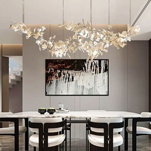 Подвесные лампы современный дизайн гостиная люстры керамика листья спальни висящие лампы роскошные гостиницы искусство лобби дома