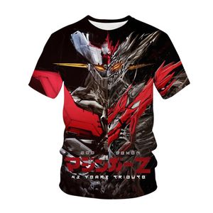 Camisetas masculinas Mazinger Z Anime Movie Robot Streetwear 3D T-shirt Fashion Casual T-shirtmen's