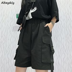 Knälängd last shorts kvinnor bf par brett ben cool ins empire verktyg vintage fickor streetwear s4xl alla matchar lös chic 220527