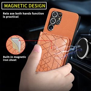 Geometry Leather Wallet Cases For Samsung S22 Plus A03S 165.8MM USA M53 5G A13 4G M23 F23 M33 A23 A73 A03 Core A53 A33 Magnet Card Slot Car Holder Magnetic Suction Cover